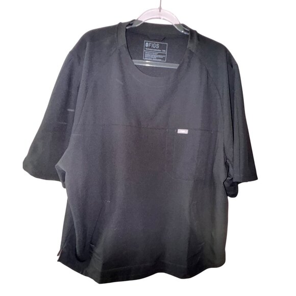 Figs Technical Collection Black Scrub Top  XXL Work Shirt Nurse Doctor Basic - Picture 1 of 7